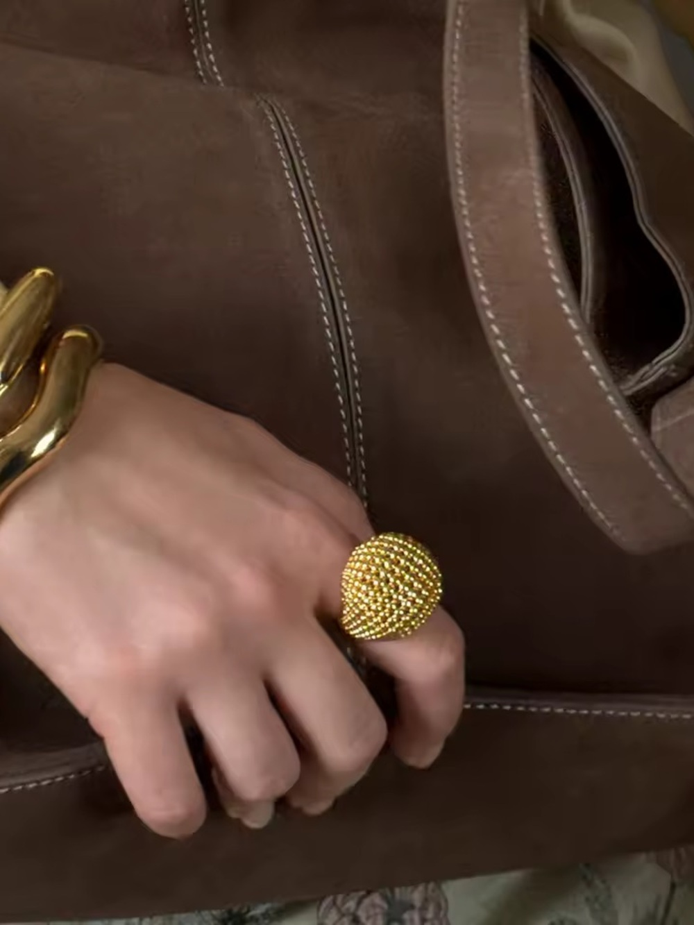 18 K Gold  Plate excellent quality Italian Gold  Mesh Dome Rings - Women Jewelry